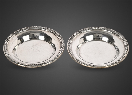 Pair of Sterling Silver Rope-Edge Dishes, 49.5g
