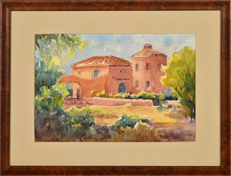 Sally Wheat 'Hacienda' Original Watercolor