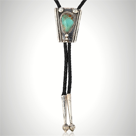 Navajo Sterling Silver & Turquoise Bolo Tie