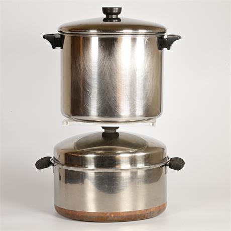 (2) Revere Ware Stainless Pots