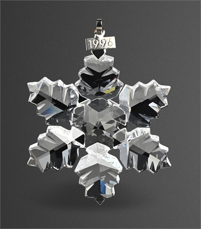 1996 Swarovski Crystal Holiday Snowflake Ornament • Box & Documentation