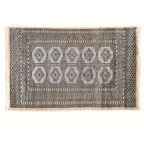 Pakistani Bokhara Hand-Knotted Silk Rug – 3’9” x 5’9”