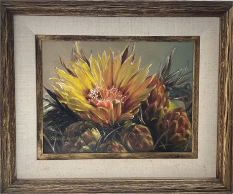 Cactus Bloom Oil Painting