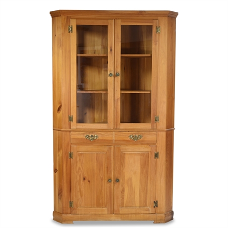 Solid Wood Corner Cabinet By Mastercraft