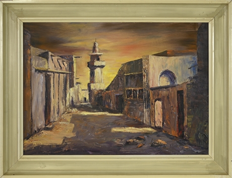 Zona Adamson "Mosque at Sunset" Oil on Canvas