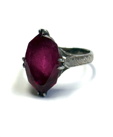 Synthetic Ruby Sterling Ring