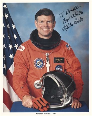 NASA Astronaut Michael L. Coats Signed Official Portrait — Inscribed to Donald