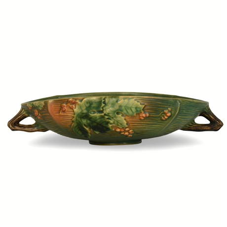 Roseville Pottery Bush Berry Oval Bowl #414-10 – 13.5” Green