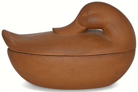 Vintage Monty Smith Duck Clay Pot Cooker