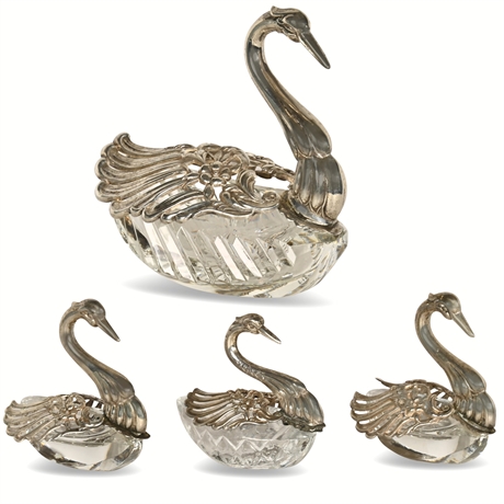 Antique Sterling Swan Salt Cellar Collection