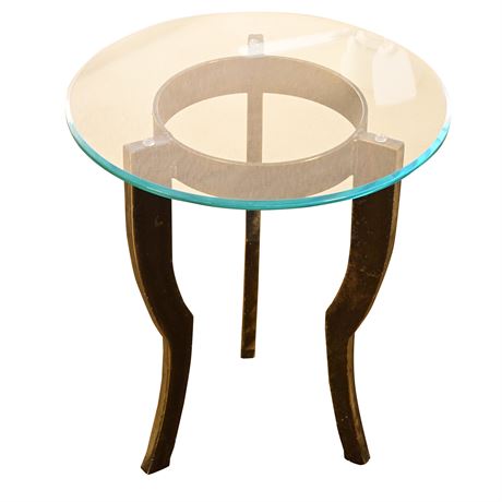Contemporary Bronzed Glass Side Table