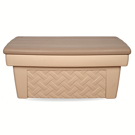 Step2 Resin Deck Storage Box — 42” Outdoor Patio Bench, Wicker Design