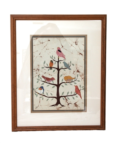 Batik Bird Tree Print by Dolores Smith