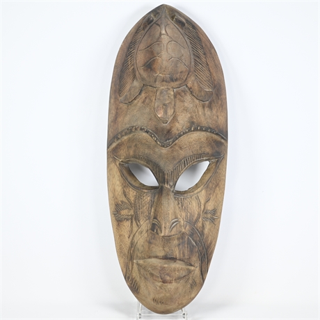 Large Fiji Carved Wood Mask