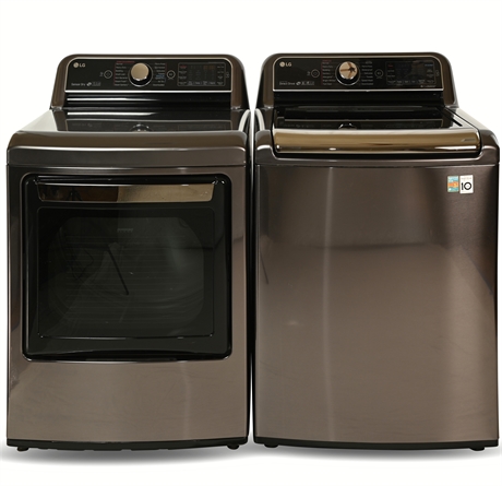 LG Mega Capacity Top Load Washer and Dryer with Turbo Wash Technology