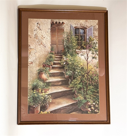 Stairway in Provence Framed Print by Roger Duvall