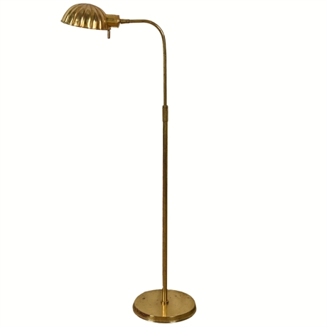 Vintage Adjustable Brass "Clam Shell" Floor Lamp