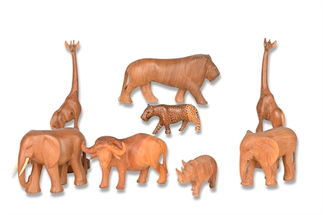 African Carved Safari Animals