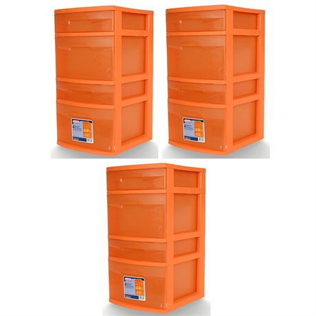 (3) Sterilite 4-Drawer Towers