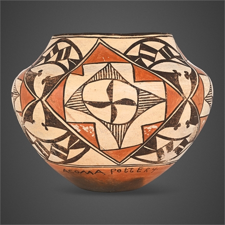 Historic Acoma Pueblo Polychrome Olla Jar, c.1930