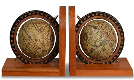 As The World Turns Vintage Globe Bookends