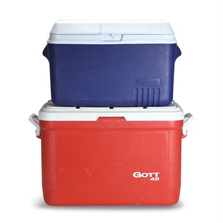 Rubbermaid and Gott 48 Ice Chests