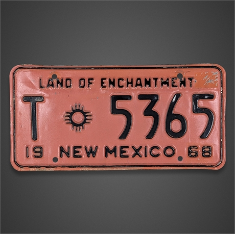 1968 New Mexico License Plate