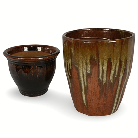 Rustic Charm - Ceramic & Terracotta Planter Set