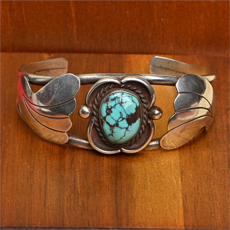 Vintage Navajo Turquoise and Silver Cuff