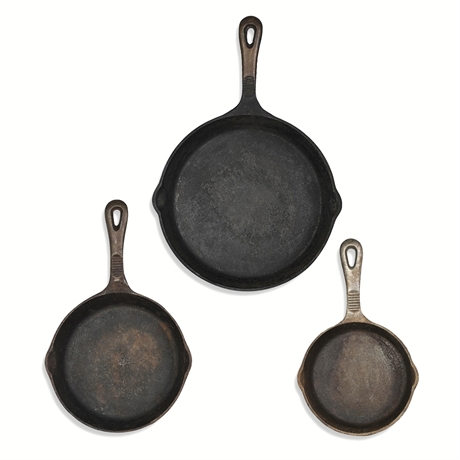 Benjamin & Medwin Cast Iron Skillet Set, 3 Pieces — 6½", 8", 10½"