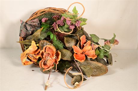 Basket with Faux Flower Arrangement