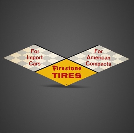 Firestone Tires Double-Sided Masonite Bowtie Sign