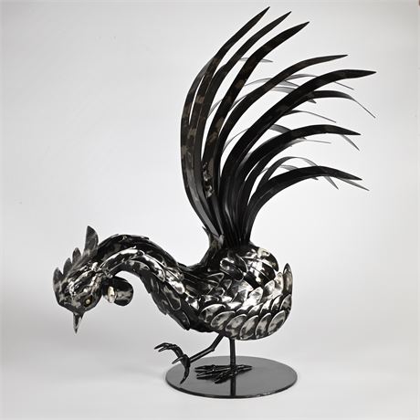 Metal Rooster Sculpture