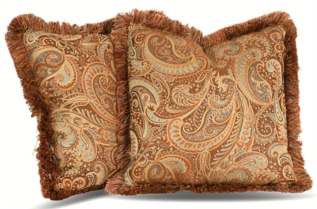 Down Filled Paisley Decorative Pillows