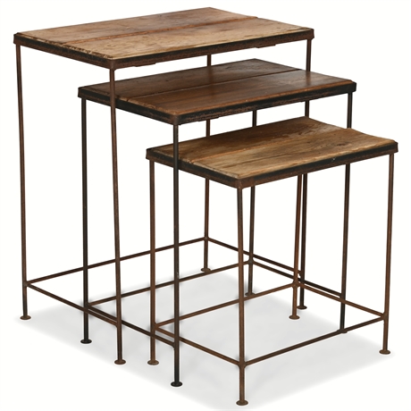 3 Piece Nesting Wood Side Tables