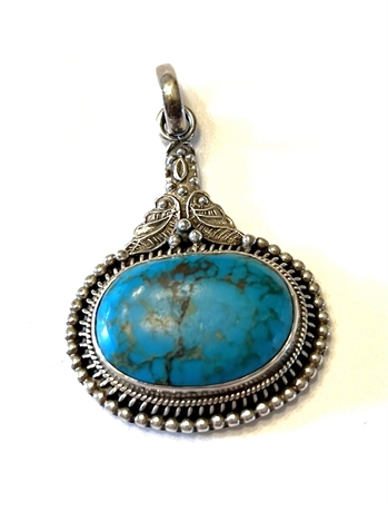 SILVER AND TURQUOISE PENDANT