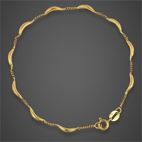 Italian 18K Gold Wave Link Bracelet – 7.25 in, RCV